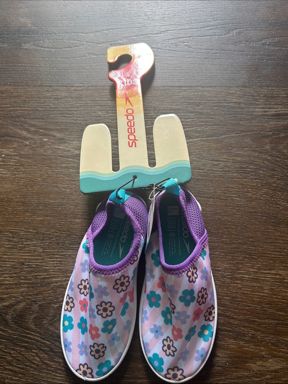 Speedo Kids' Floral Water Shoes - Purple & Turquoise